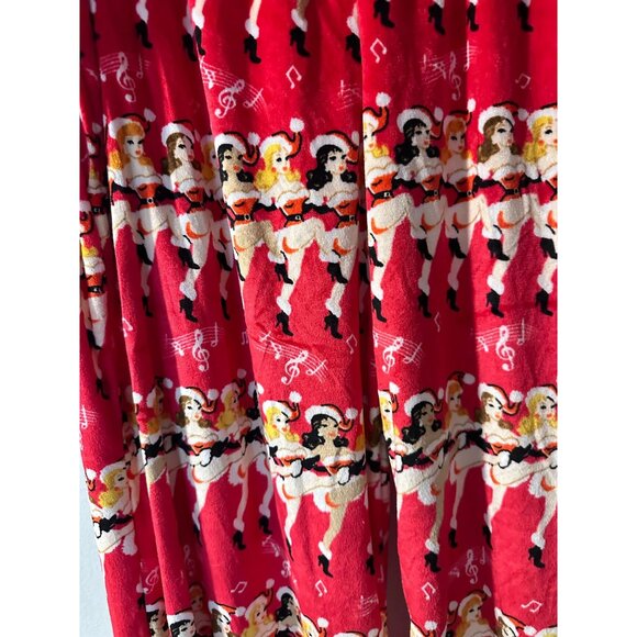 Holiday Time Women Velour Santa Dancer Print Set Pajama PJ  Size L 12-14 Sleep - Picture 7 of 8